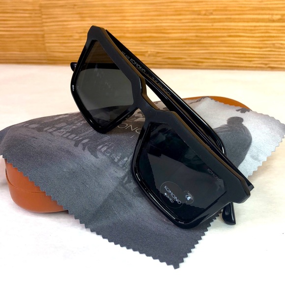 KOMONO Benicio Black Rubber Sunglasses NEW UV 400 - Picture 5 of 10